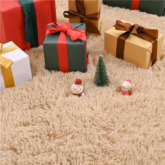 Super Soft ShaggyRug for Bedroom,4x5.9 FluffyCarpet for Living Room,Fuzzy Indoor - Picture 5 of 7